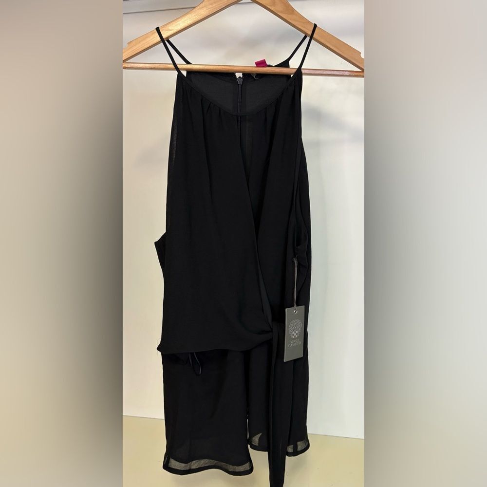 NWT Vince Camuto Belted Black Wrap Shirt sz Lg